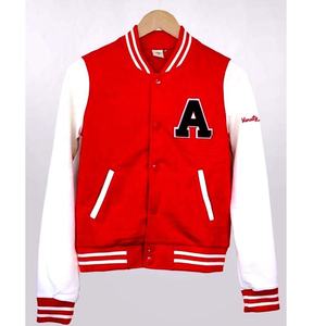 Chaqueta Universitaria de Béisbol para Hombre, Estilo Urbano, Personalizable con Marca, Mangas Rojas y Blancas, Moda de Invierno al por Mayor - Product Image 3