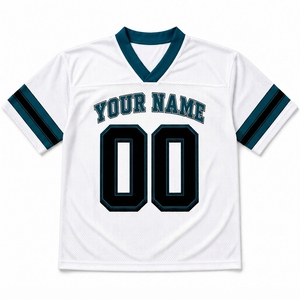 Camiseta de Fútbol Personalizada de Malla 100% Poliéster, Cuello en V, Absorbe la Humedad, Manga Corta, Nombre y Número del Equipo Impresos en la Parte Delantera - Product Image 4