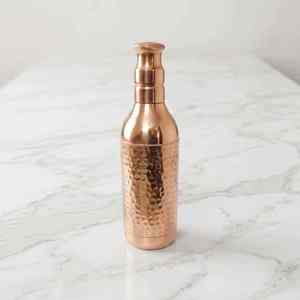 Botella de Agua de Cobre, Diseño Minimalista, Portátil, para Viajes, con Acabado Texturizado Martillado, Botella de Cobre Puro Pulido Antiguo - Product Image 2