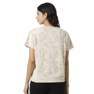 Solid Trader Premium Class Soft Breathable Stretch Fabric Casual Round Neck Loose Fit Summer Wear Elegant Women Tee <b>Shirt</b> - Product Image 3