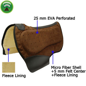 Ensemble de tapis de selle d'équitation en polaire polyester marron - Product Image 2