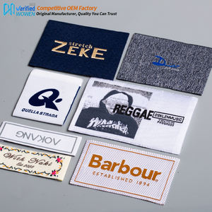 Étiquettes tissées personnalisées pour vêtements, découpe au laser irrégulière, étiquettes tissées tendance - Product Image 2