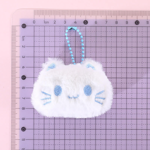 Lindo Llavero de Peluche con Cara de Gato, Colgante de Gatito Bordado Suave y Esponjoso con Cadena de Cuentas para Decoración de Mochilas y Pequeños Regalos - Product Image 6