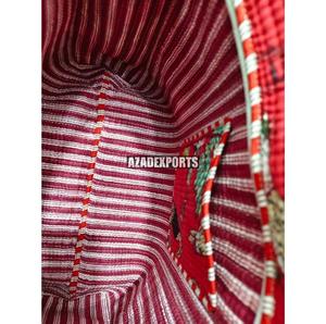 Red Jungle Hand-painted Cotton <b>Tote</b> <b>Bag</b> with Tiger Print Bohemian Style Open Top <b>Large</b> Capacity Shopping <b>Bag</b> - Product Image 6