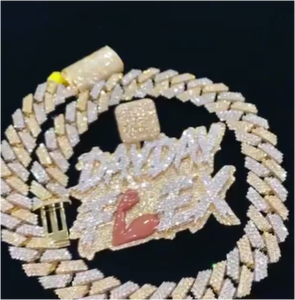 Pendentif CONCEPTION personnalisé en argent sterling 925 avec moissanite couleur D VVS pour homme, bijoux hip-hop pour homme et femme - Product Image 2