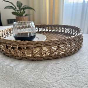 Plateau de service en rotin le plus vendu, assiettes OEM peintes à la main, écologiques, compatibles lave-vaisselle, design moderne, fabriqué en Inde, meilleur prix - Product Image 3