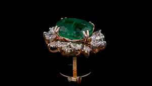 Pendientes de tuerca con halo de diamantes y esmeraldas verdes ovaladas cultivadas en laboratorio, con corte marquesa y pera cultivados en laboratorio |   Pendientes indios para fiesta - Product Image 5