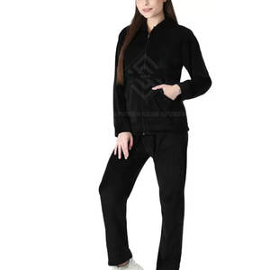 Conjunto Deportivo de 2 Piezas para Mujer, Invierno, Color Sólido, Casual, Tallas Grandes, 100% Algodón, Transpirable, Ecológico, Ligero - Product Image 3