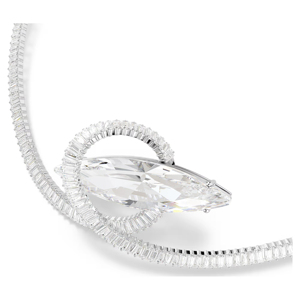 Luxury Women 925 <b>Silver</b> Rhodium Plated Diamond <b>Choker</b> Necklace Tapered Baguette Cut Channel Setting Wedding Jewelry - Product Image 2