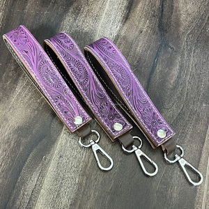 Nouveauté : Porte-clés de luxe en cuir de vachette véritable, fait main, avec dragonne personnalisée de haute qualité pour clés de voiture et bracelets pour femmes - Product Image 6