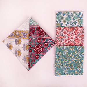 New Summer Handmade Block Printed Cotton Multi-Color Bandana Soft Square Scarf <b>Head</b> Neck Kerchief For Hiking Travel Face <b>Wraps</b> - Product Image 3