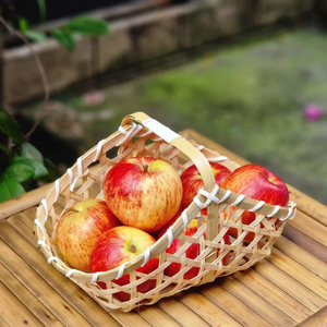 Panier-cadeau en bambou personnalisable, panier à fruits avec couvercle et poignée de transport, décoration d'intérieur, artisanat vietnamien - Product Image 6