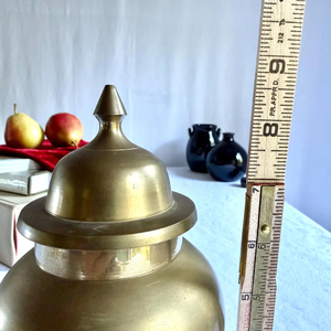 Tarro cilíndrico decorativo de metal dorado de diseño sencillo, apto para lavavajillas, de grado alimenticio, con tapa, estilo real tradicional, para jengibre. - Product Image 3