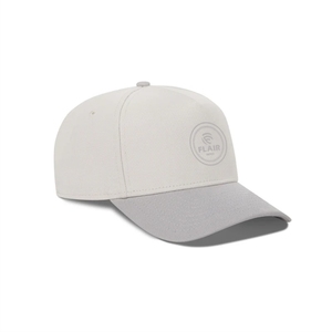 Casquette de baseball bicolore haut de gamme – Casquette snapback réglable blanche et grise avec logo brodé |   Casquette de sport personnalisée - Product Image 4