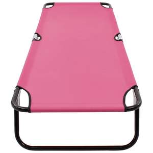Tumbona Plegable Grande de Acero con Recubrimiento en Polvo Rosa - Product Image 5