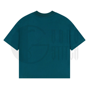 Camiseta Oversize para Hombre, Cuello Simulado, Manga Corta, Algodón, Ajuste Holgado, Estilo Casual Urbano, Lisa, de Gran Gramaje, Top de Moda de Verano - Product Image 3