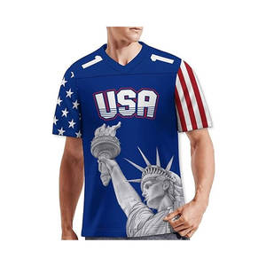 Maillot de rugby rétro en maille respirante à manches courtes, personnalisable pour équipes de football américain, avec votre propre design et logo sur mesure, vente en gros - Product Image 3