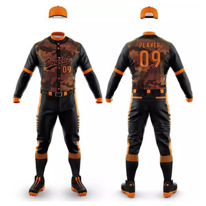 Uniforme de Béisbol Scorchers de Manga Larga con Estampado Sublimado, Absorbente de Humedad, Ajustado, para Hombre, para Toda Temporada - Product Image 1