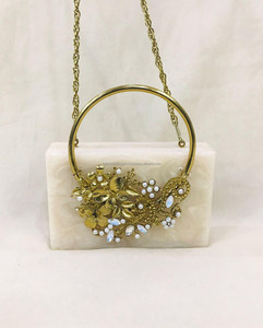 งานฝีมือเรซิ่นคุณภาพสูง ดีไซน์โบฮีเมียนวินเทจ กระเป๋าคลัทช์ทำมือสำหรับผู้หญิง กระเป๋าถือแฟชั่น ใช้สำหรับงานแต่งงานและงานปาร์ตี้ - Product Image 1