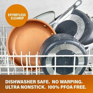 Set di pentole per pentole da Chef 6 Qt in rame antiaderente XL 6 quarti quadrato in casseruola per friggere cestello a vapore lavabile in lavastoviglie-4 - Product Image 3