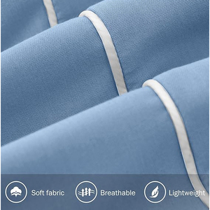 Light Blue Tracksuit <b>Set</b> Full Zip Long Sleeve Loose Fit Side Stripe Casual Sportswear <b>Knitted</b> Polyester Two Piece Outfit - Product Image 4