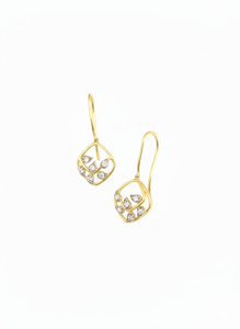 Pendientes Colgantes Redondos con Diamantes Chapados en Oro de 18K y 14K, Pendientes Geométricos con Forma de Hoja, Pendientes con Gancho de Alambre Francés, Joyería Fina para Mujer - Product Image 5