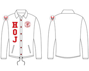 เสื้อแจ็คเก็ตโค้ชผ้าฝ้ายน้ำหนักเบาปักลายและโลโก้ HOJ Masons Fraternity สำหรับผู้หญิง แบบสั่งทำพิเศษ - Product Image 4