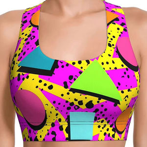 Women's High <b>Support</b> Seamless Sublimation Yoga <b>Crop</b> <b>Top</b> High Quality Workout Clothing Breathable Shoulder Exercise Apparel - Product Image 3