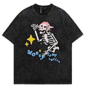 Camiseta Lisa de 270G al por Mayor, Camiseta de Color Sólido Lavado a Granel, Camiseta de Manga Corta Oversize Estampada para Hombre Tallas Grandes - Product Image 1