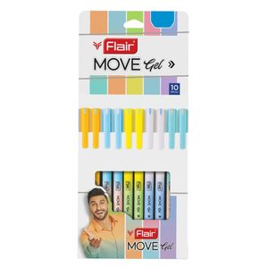Stylos gel élégants de qualité supérieure FLAIR Move, esthétique minimaliste, finition mate, couleurs pastel, encre bleue, noire, rouge, pointe de 0,6 mm - Product Image 6