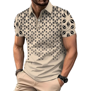 Chemises Homme Personnalisées Broderie Avant 100% Coton Motif Uni Tissu Tricoté Respirant 180g Manches Courtes Boutons Décontractés - Product Image 6