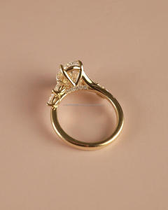 Anillo de compromiso de corte ovalado con certificación IGI personalizable CVD Lab, oro blanco/amarillo de 14K/18K, fiesta de boda Vintage con claridad de la VVS-VS - Product Image 3