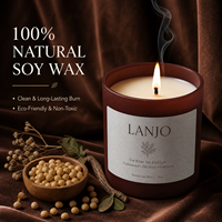 Bougie aromatique en verre à la cire de soja artisanale LANJO, parfumée, avec boîte cadeau personnalisée pour la décoration de la maison, cadeau votif pour les anniversaires et les fêtes