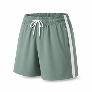 Pantalones Cortos Deportivos Personalizados para Hombre, de Secado Rápido, Cintura Media, con Franja Lateral Sólida, Cordón Ajustable, Poliéster y Elastano, para Verano, Atletismo, Running, Gimnasio, Fitness, con Bolsillos - Product Image 1