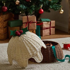 Couverture de nourriture de paille de pouding de Noël, couverture de filet vacances faites à la main, outils de fruits et légumes pour l'artisanat de décoration de table - Product Image 3