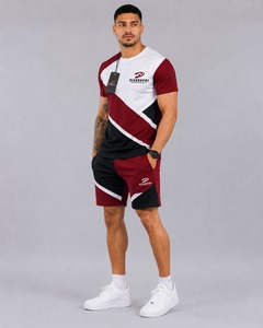 Conjunto de Ropa Casual de Verano para Hombre, 100% Algodón, Secado Rápido, Transpirable, Liso, de 2 Piezas, Pantalones Cortos Estampados, Logotipo Personalizado, para Exteriores - Product Image 3