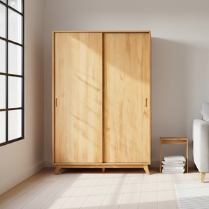 Armario Escandinavo Ecológico de Madera Maciza Stepe, Mueble de Dormitorio Moderno, de Piso, con Almacenamiento Duradero - Product Image 3