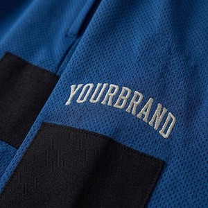 YOURBRAND Short Bermuda Bleu pour Homme avec Panneaux Noirs, Taille à Cordon, Vêtement de Sport Décontracté en Tissu Tricoté Respirant - Product Image 6