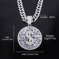 Colgante de Diamantes con Símbolo de Dólar de Diseño de Alta Calidad y Gran Venta, para Estilo de Rapero o Actuaciones en Escenario, Disponible a Precio de Exportación
