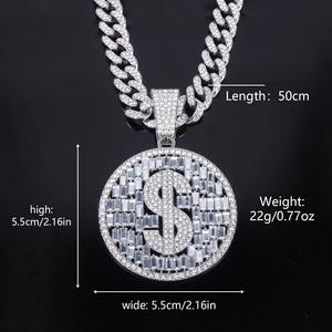 Pendentif en diamant de qualité supérieure, best-seller, en forme de signe dollar, pour style rappeur ou spectacles sur scène, disponible au prix d'exportation - Product Image 5
