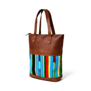 Bolso Tote de Cuero para Mujer, Gran Capacidad, Diseño Trenzado con Lona Reciclada en la Parte Posterior y Cierre de Cremallera, Venta al Por Mayor - Product Image 5