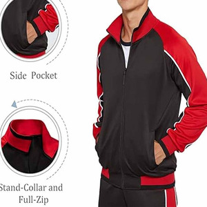 Conjunto deportivo informal para hombre, chaqueta y pantalones de tela transpirable, ropa deportiva cómoda para gimnasio, entrenamiento, jogging y estilo urbano. - Product Image 4