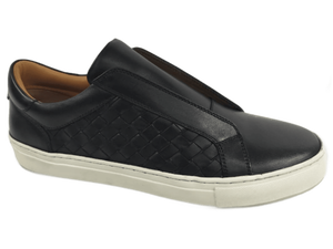 Mocasines Negros de Cuero Genuino con Punta Redonda, Sin Cordones, Transpirables, con Suela de Goma Antideslizante, Decoración Metálica, Color Sólido, para Todas las Temporadas - Product Image 1