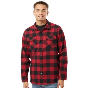 <b>Mens</b> <b>Red</b> <b>Black</b> Buffalo Satin Flannel <b>Shirt</b> Soft Brushed Cotton Button Down Long Sleeve Casual Work Outdoor - Product Image 1