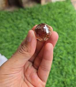 โมอิสซาไนต์สีเหลืองแชมเปญขนาด 20 มม. รูปทรงฟุตบอลเหลี่ยมเพชรพลอย สำหรับจี้ห้อยคอ จี้ห้อยคอแบบกำหนดเองอื่นๆ - Product Image 4