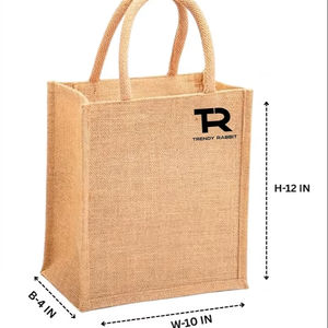 Bolsos de Yute Geométricos de Moda - Tamaño Grande/Mediano, Lavables, con Cierre - Product Image 1