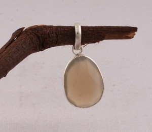 Natural Peach Moonstone Pendant in <b>Solid</b> 925 <b>Silver</b> Minimalist Oval Stone <b>Necklace</b> Simple Elegant Daily Wear Jewelry Manufacture - Product Image 5