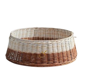 Modular Craft Natural Rattan <b>Christmas</b> <b>Tree</b> Collar Cord Slot Detachable Xmas <b>Tree</b> <b>Base</b> Ring Decoration - Product Image 1