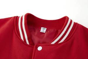 Plain Dyed Fleece Baseball Sporty <b>Jacket</b> Regular Fit Autumn Varsity <b>Jacket</b> Breathable Wholesale Letterman <b>Red</b> Color <b>Jackets</b> - Product Image 4