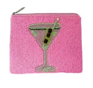 GLAS Find similar icon Handmade Beaded Coin <b>Purse</b> Small Square White Pouch with <b>Pink</b> Horseshoe Heart and Star Design Pouch - Product Image 1